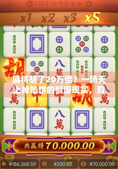 麻将胡了20万倍？一场天上掉馅饼的荒诞现实，背后藏着多少人的贪婪与幻想！